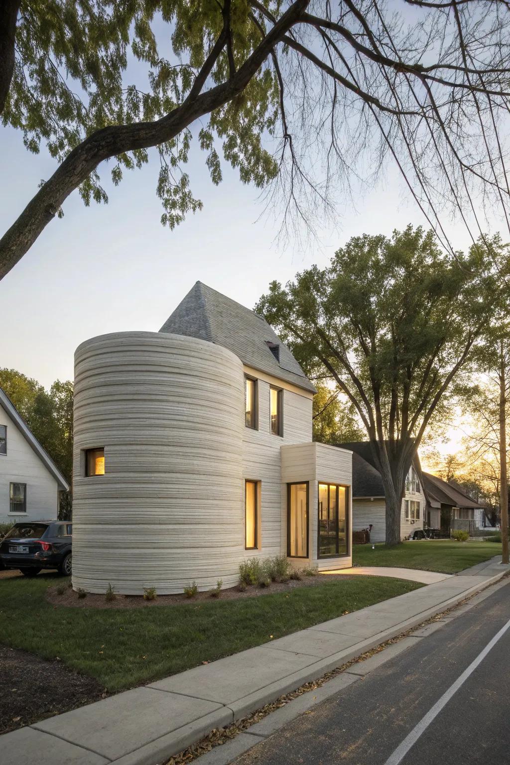 3D-printed houses represent innovation in modern construction.