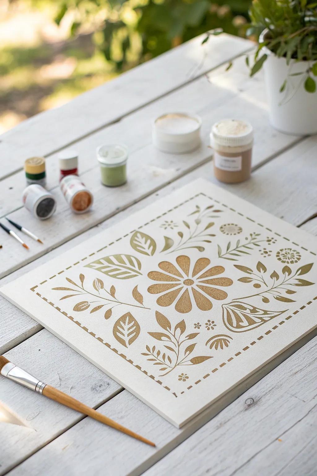 Elevate your art with homemade stencils for that perfect touch of precision and natural beauty.