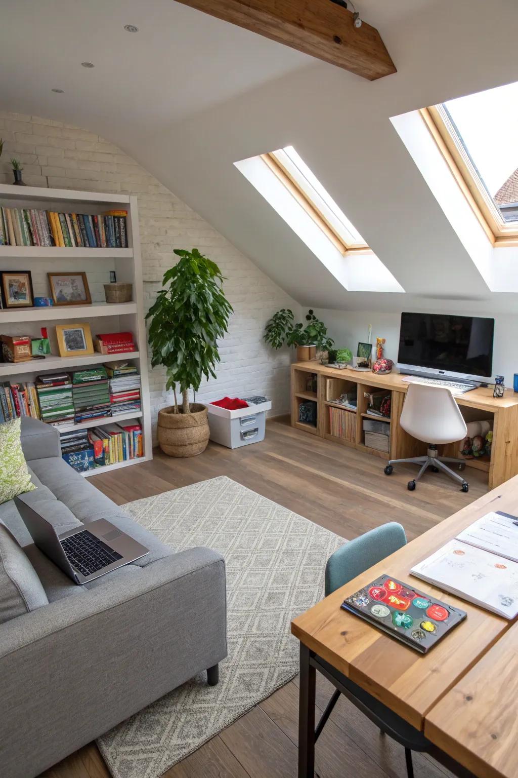 A versatile attic space that adapts to your lifestyle.