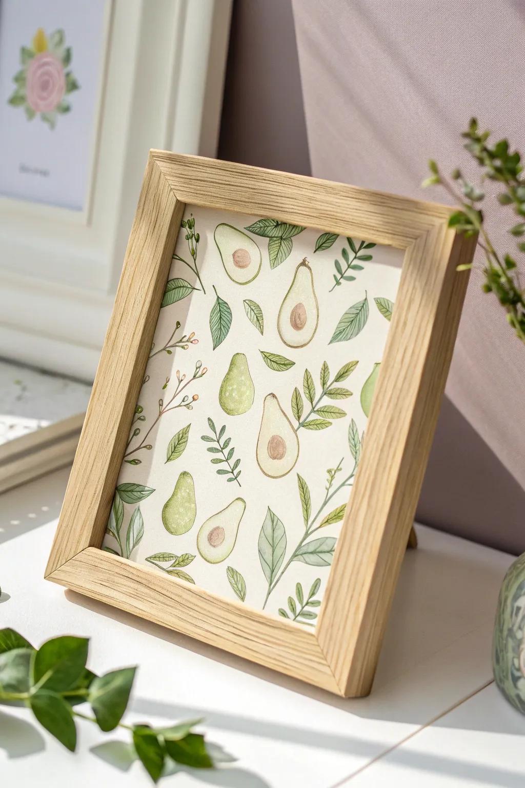 Embrace natural beauty with avocado-themed picture frames that add a fresh touch to any display.