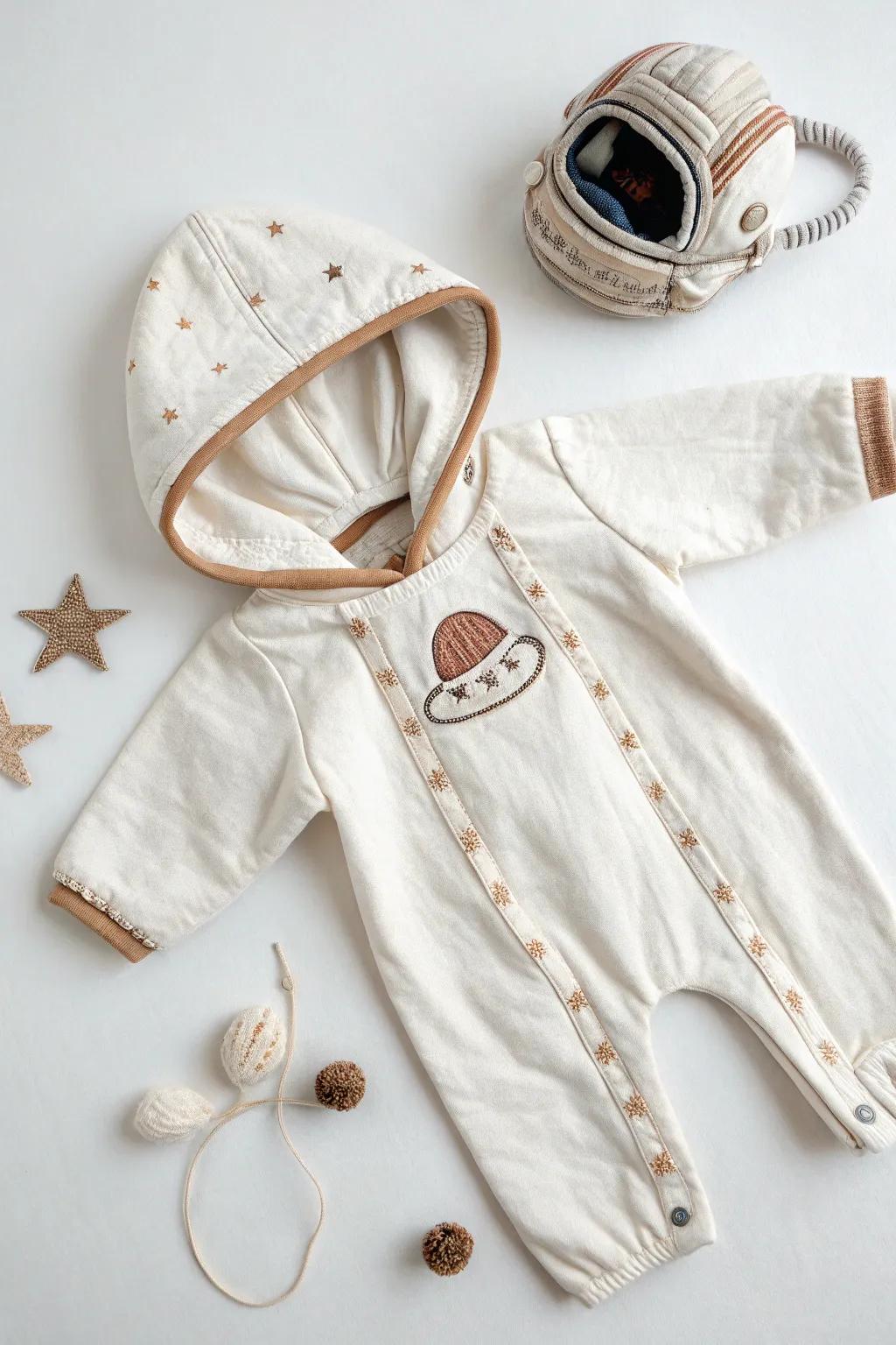 Dream big, little explorer: A Scandinavian-inspired astronaut costume for your mini space adventurer.
