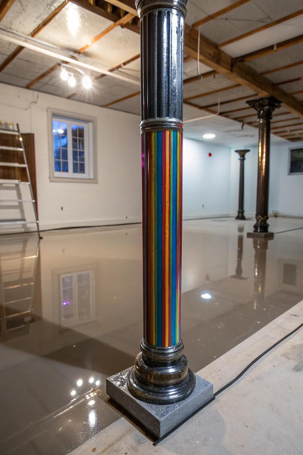 Transform your basement with mirror finish wraps that expand and illuminate your space with bold elegance.