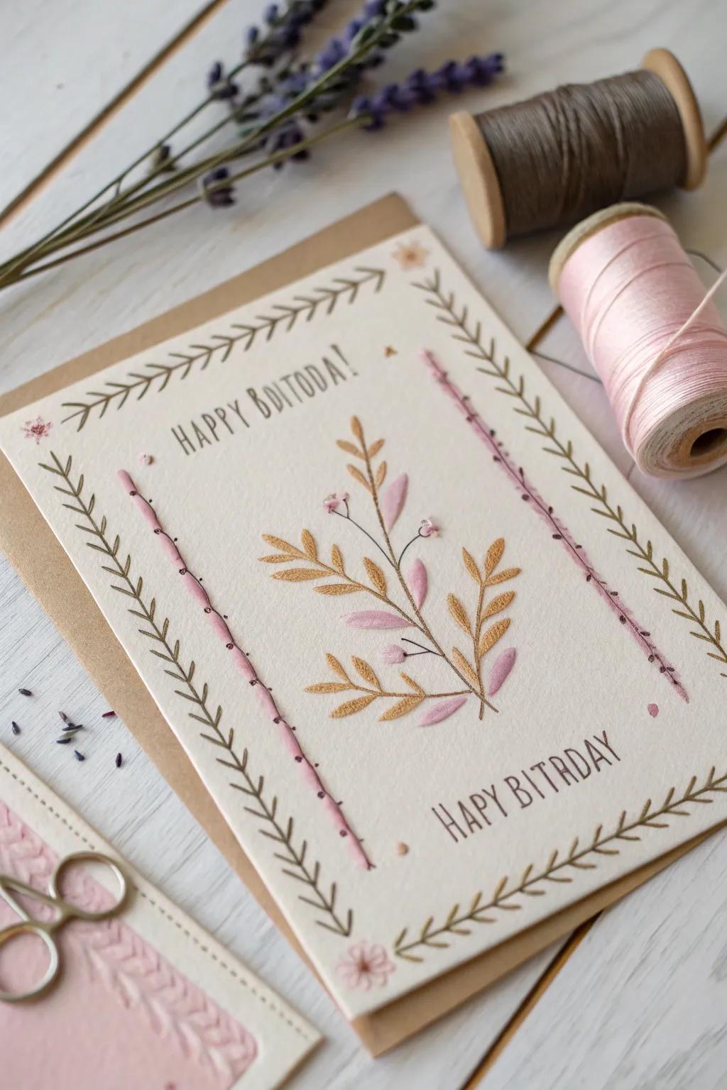 Add a personal touch with a hand-stitched birthday card that speaks volumes of love and care. #CraftedWithLove