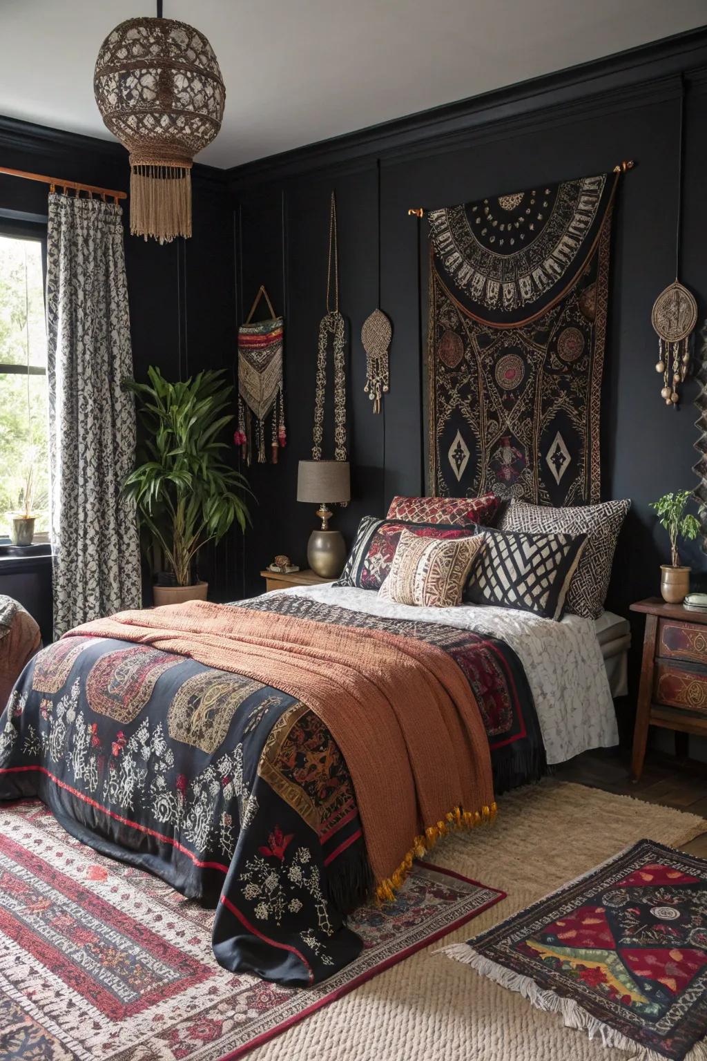 A mix of patterns creates a dynamic and engaging aesthetic.