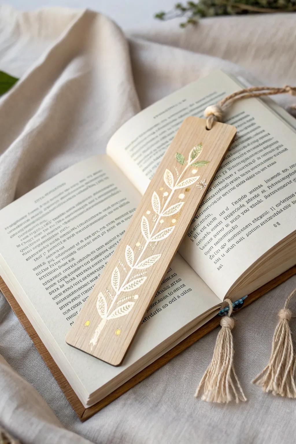 Illuminate your nighttime reading with this charming glow-in-the-dark bookmark, blending minimalist elegance with a hint of boho magic.