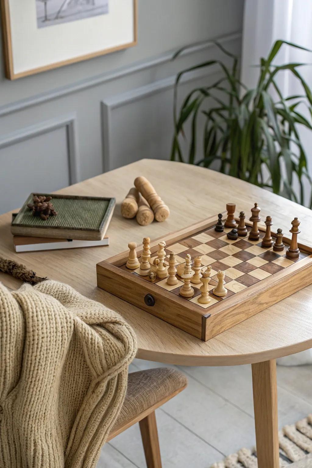 Unwind with the charm of a handcrafted mini board game—perfect for cozy game nights!