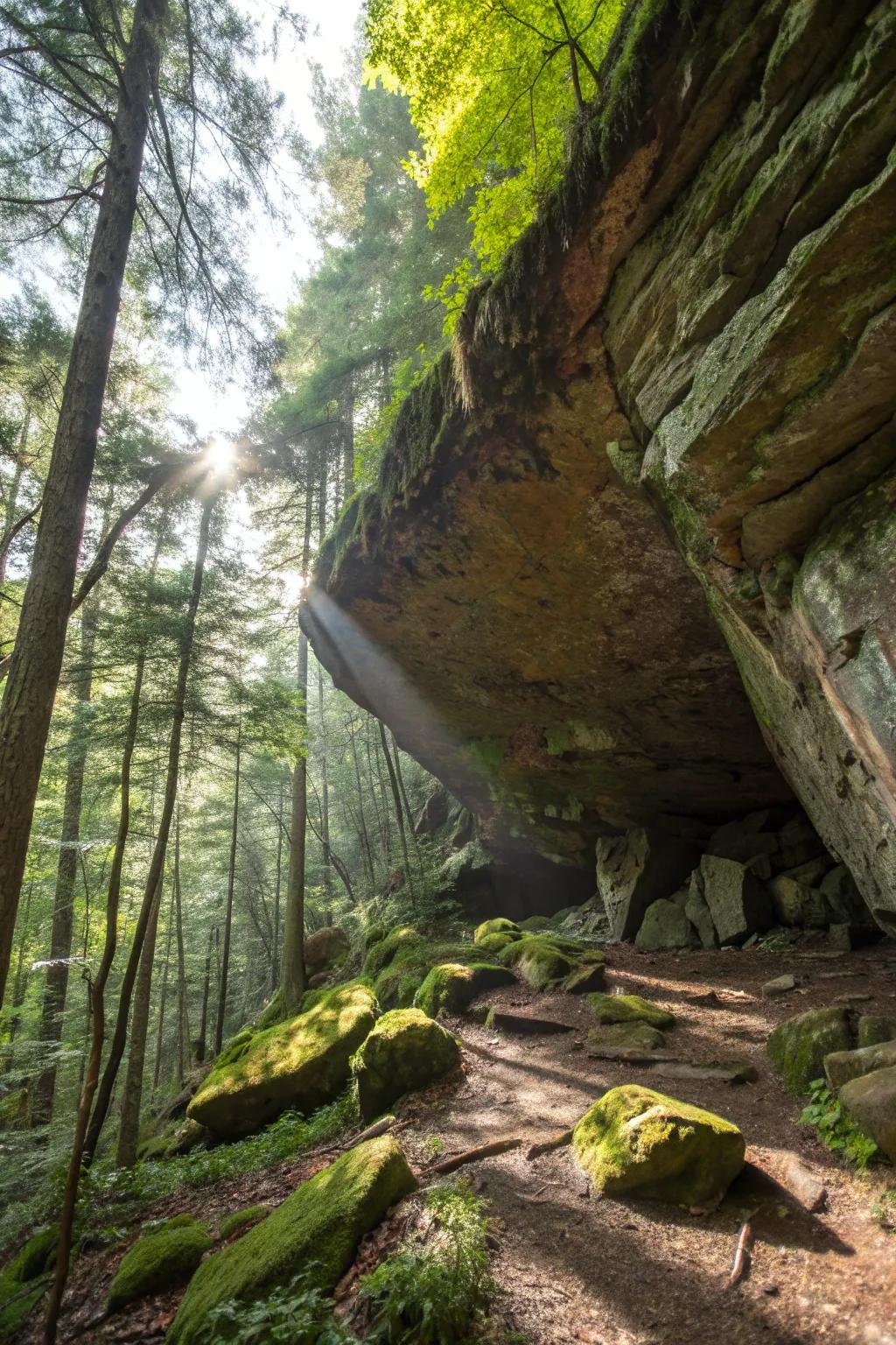 Nature's Craft: A Stunning Rock Overhang Shelter