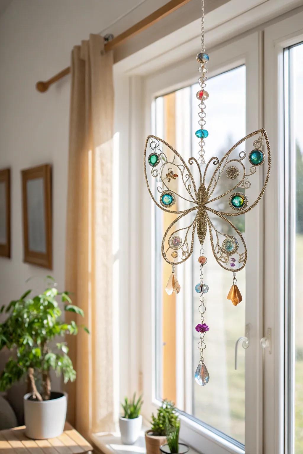 Add a touch of magic to your home with handcrafted butterfly suncatchers that dance with sunlight.