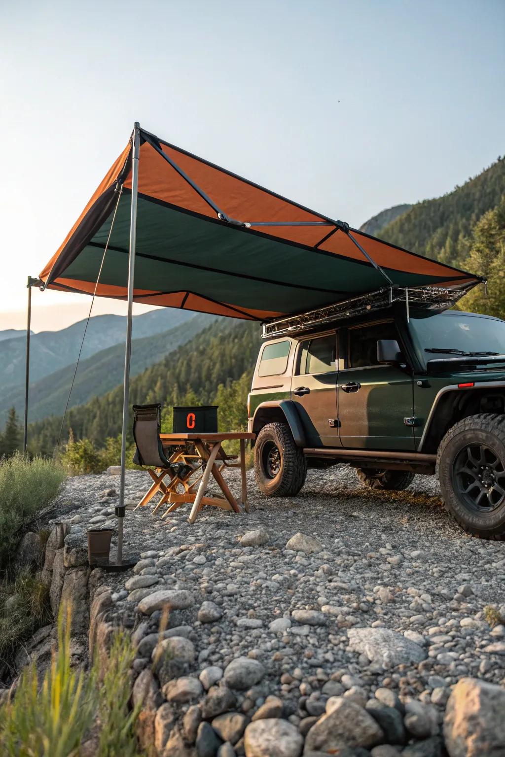 Extend your adventure with a bold car awning—style meets functionality in the great outdoors.