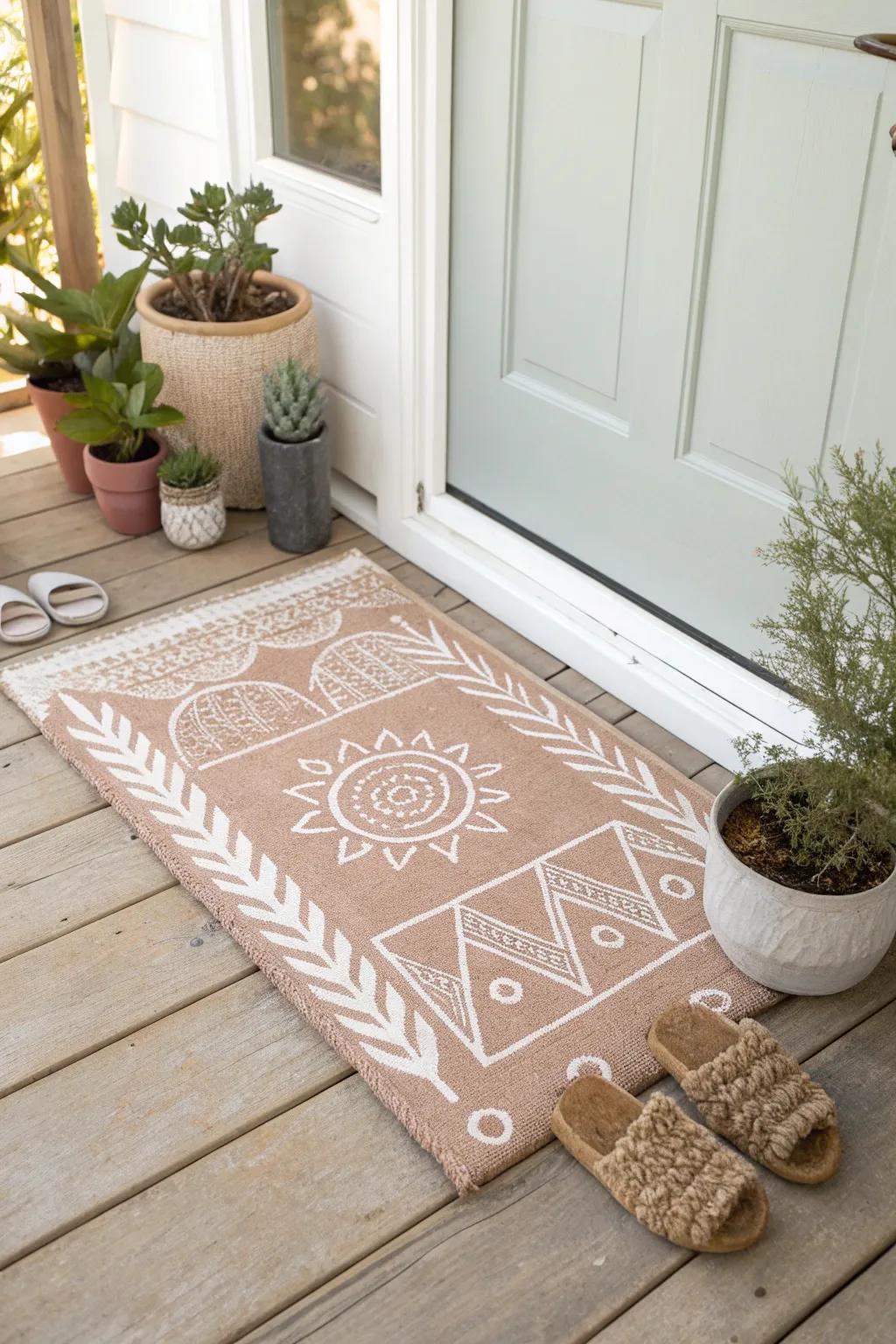 Welcome home: A charming touch of artistry at your doorstep.