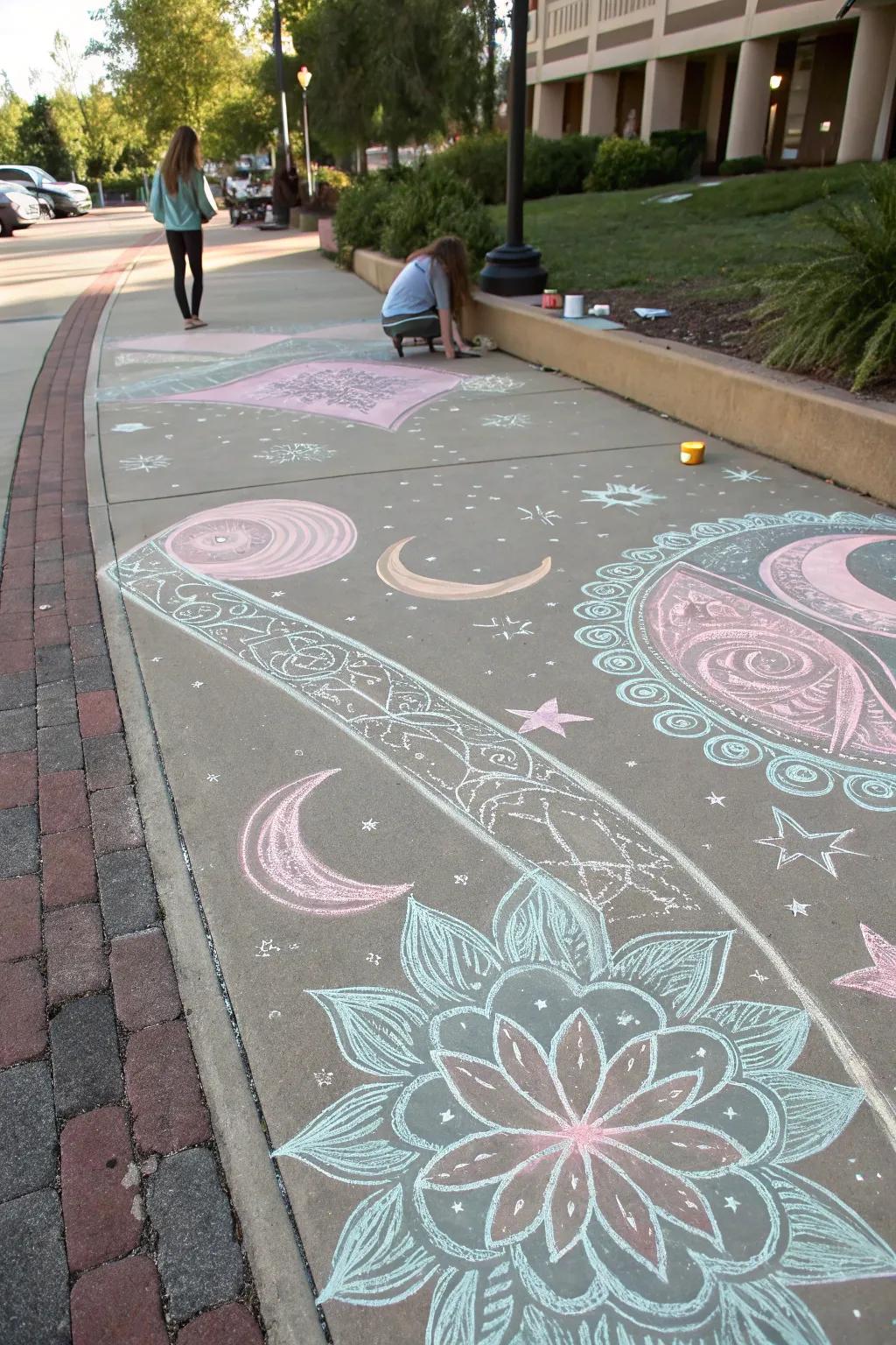 Step onto a chalk-drawn magic carpet and let your imagination soar!