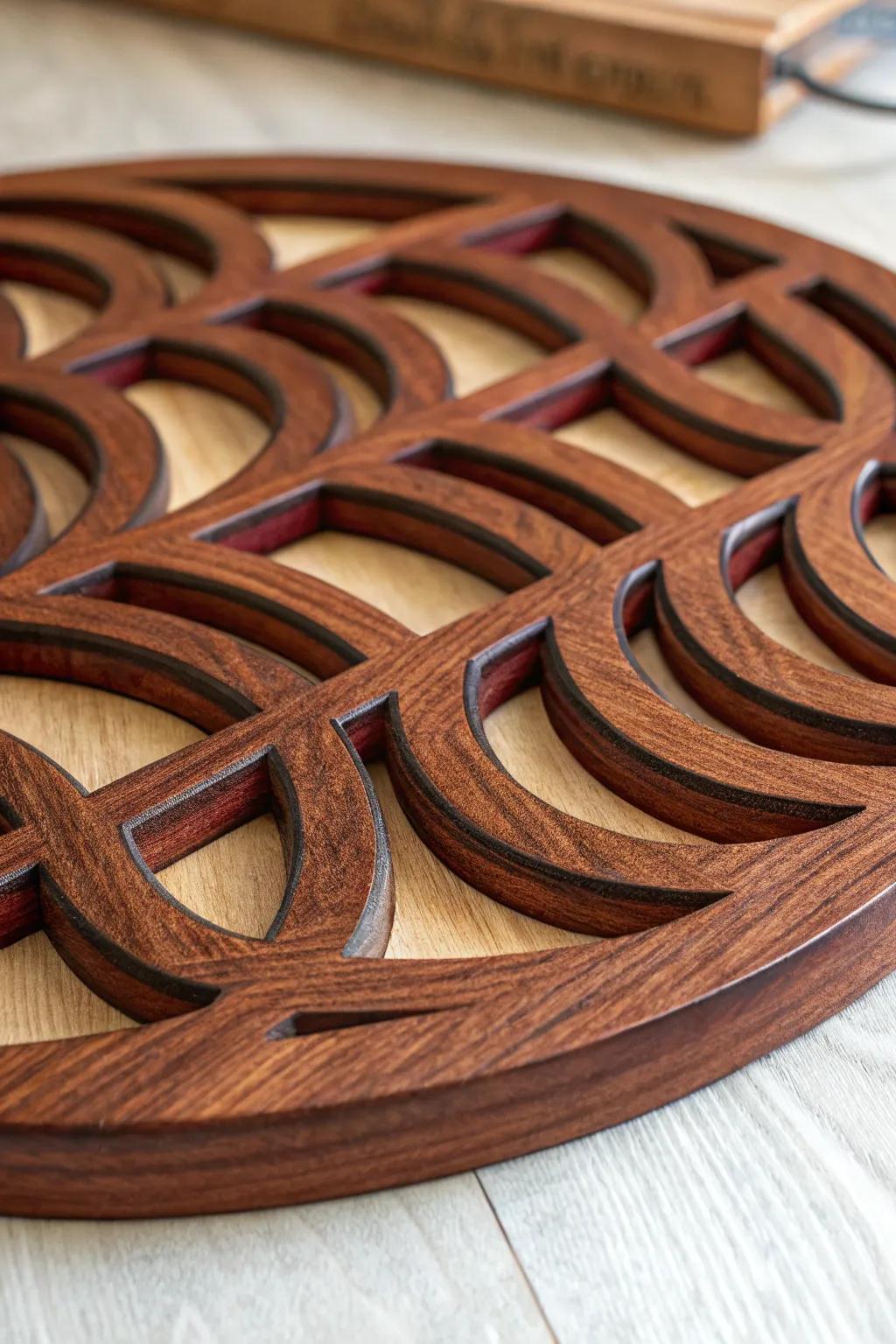 Protect your surfaces with style: A handcrafted wavy trivet that combines function and flair.