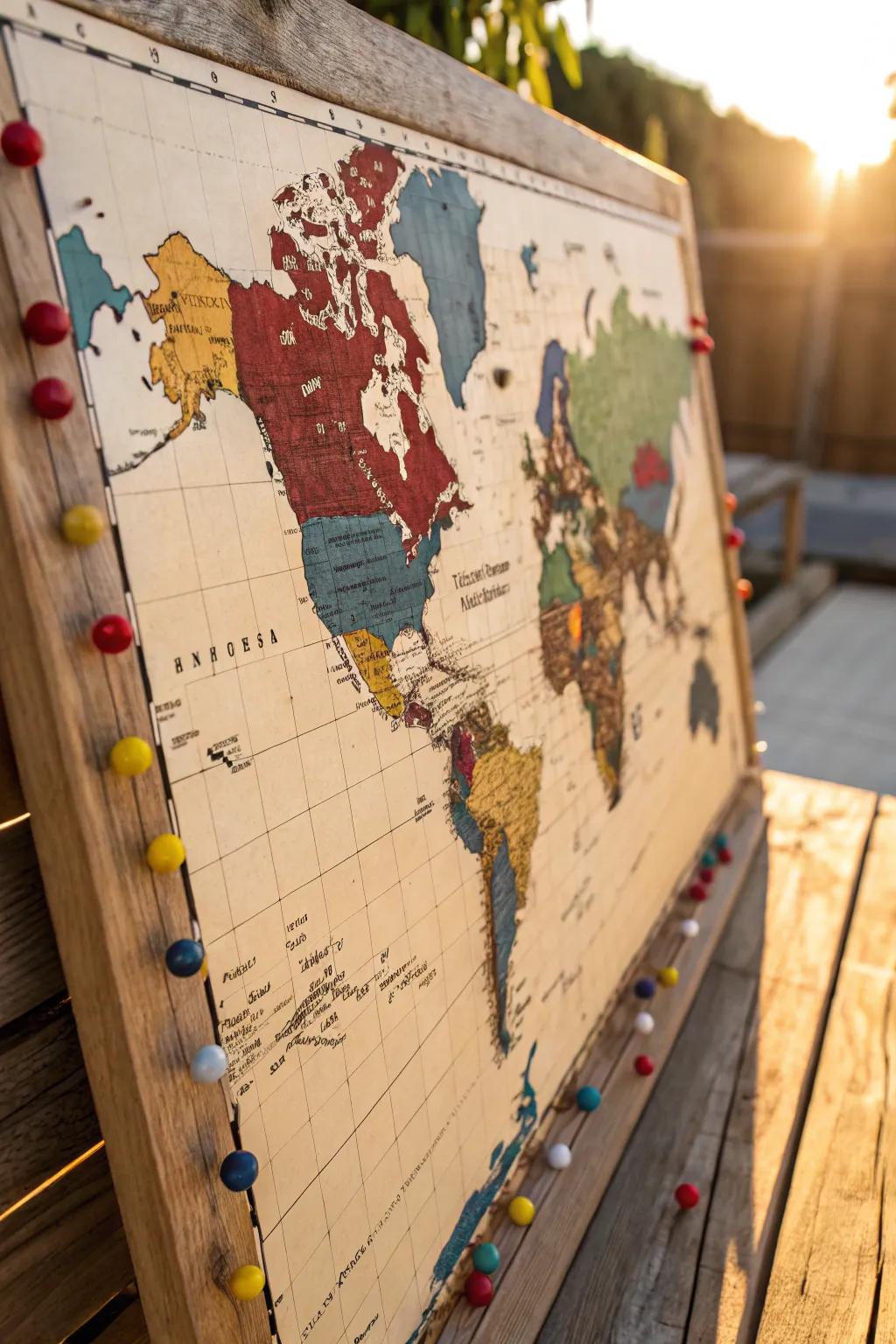 Chart your dreams with a bold Travel Inspiration Map—where will your pins take you next?