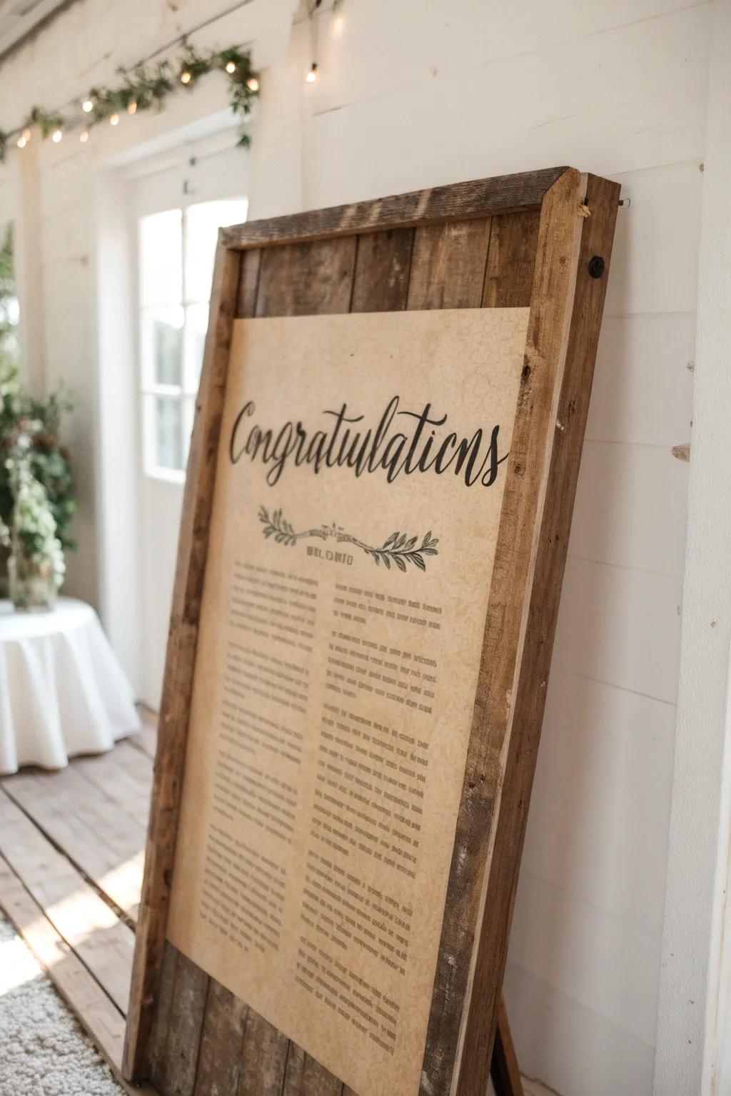 Celebrate with timeless elegance: Vintage vibes for heartfelt congratulations.