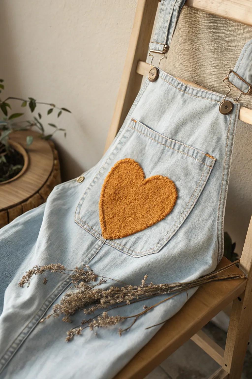 Stitch your Halloween with love: a heart-shaped patch to warm your scarecrow style.