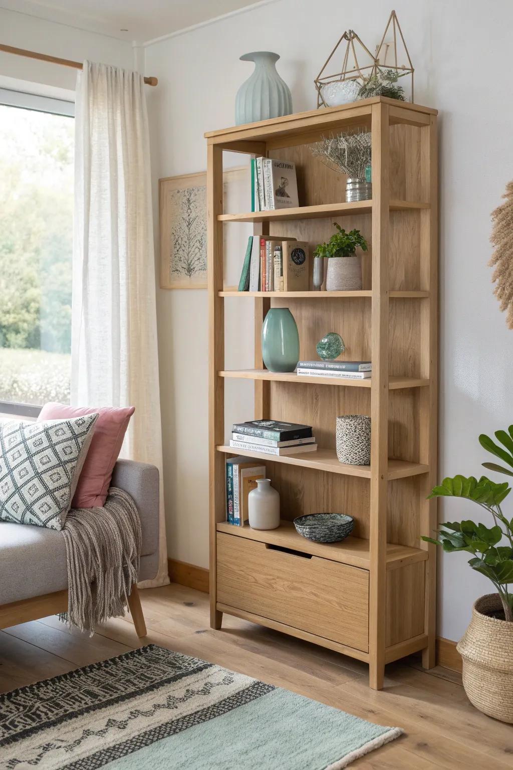 Transform your small space with this elegant and versatile modular bookshelf, where simplicity meets craftsmanship.