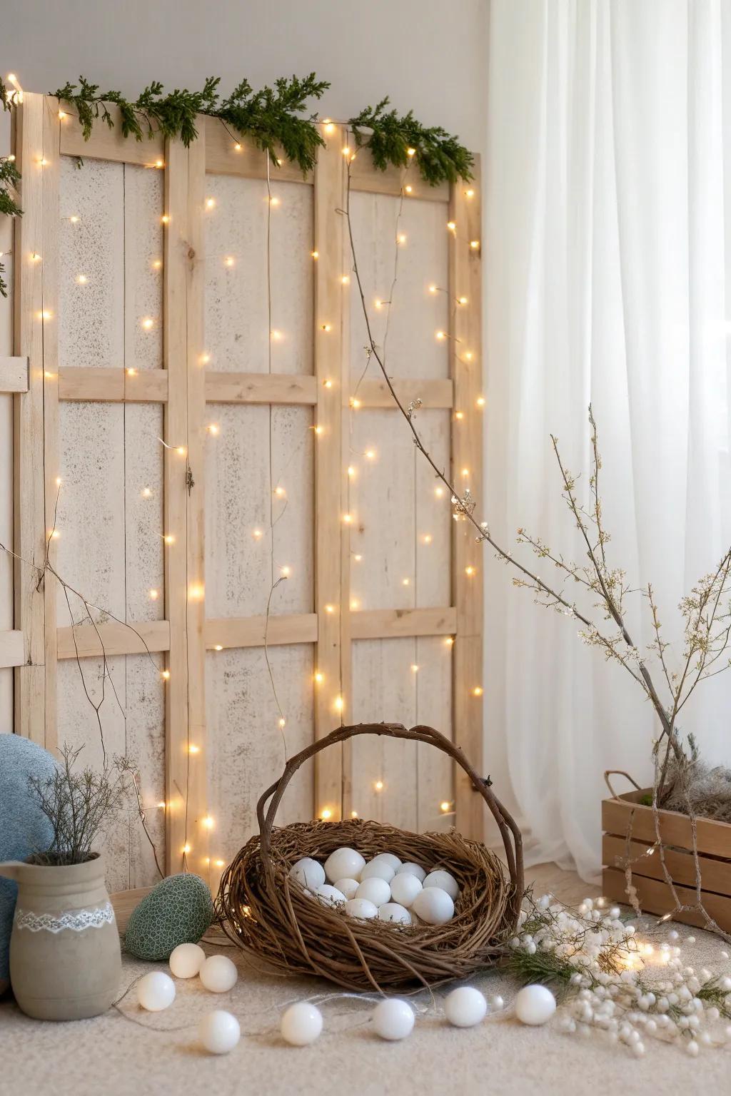 Glow into Easter with a minimalist boho backdrop that enchants your evenings.