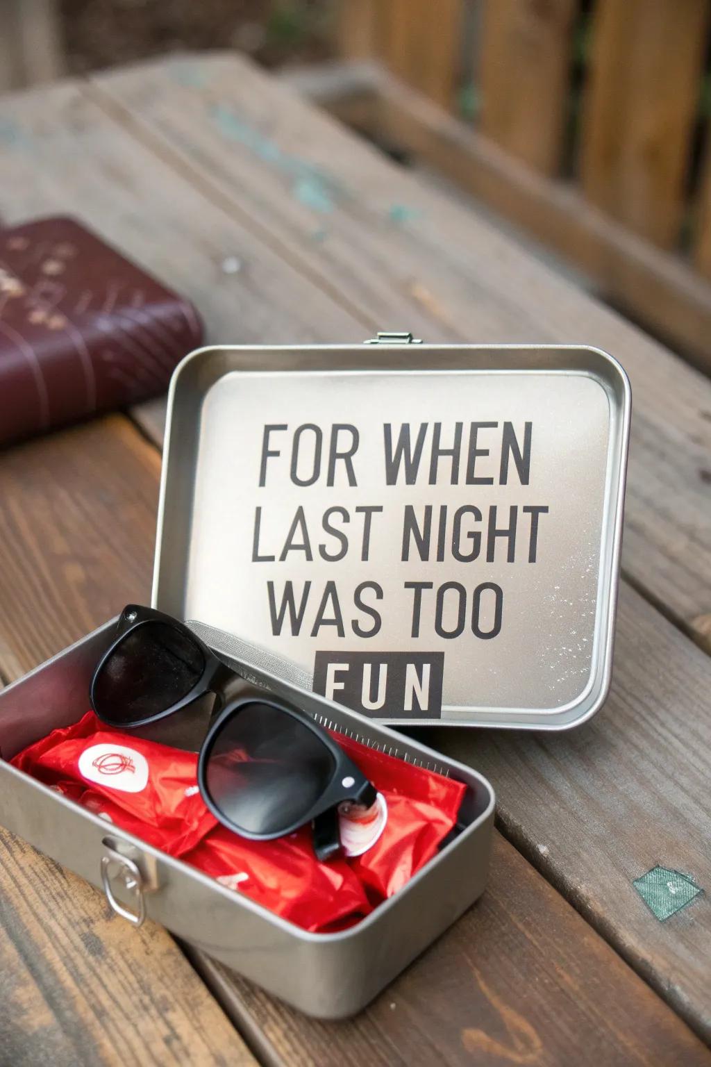 Ready for the morning after? This Hangover Survival Kit has got you covered!