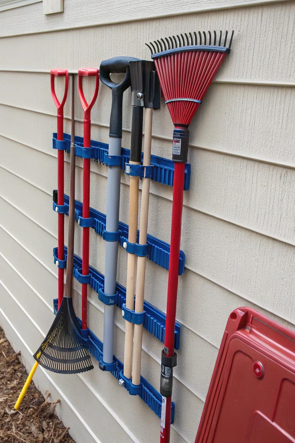 Elevate your garage organization with stylish PVC pipe storage for long tools.
