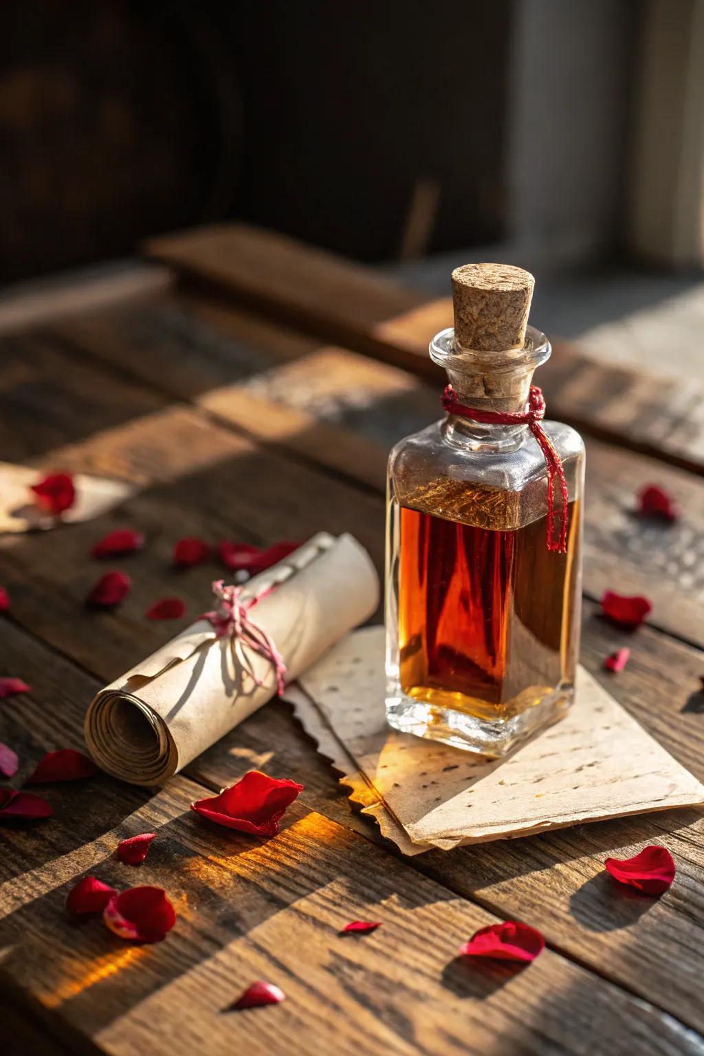 Craft a heartfelt surprise: A mini bottle with a message that speaks volumes.