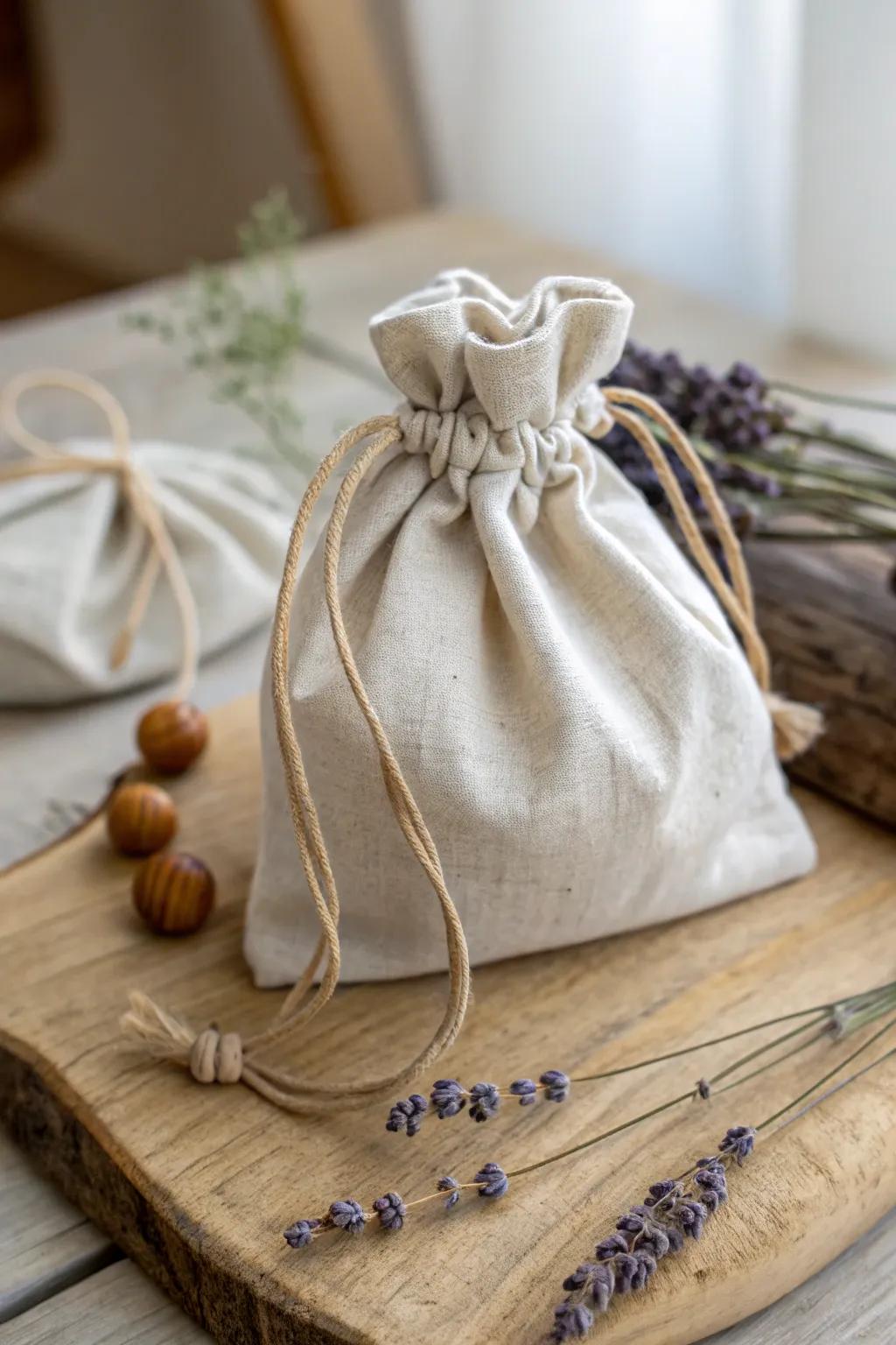 Elevate your travel organization with this charming Scandinavian-inspired drawstring pouch.