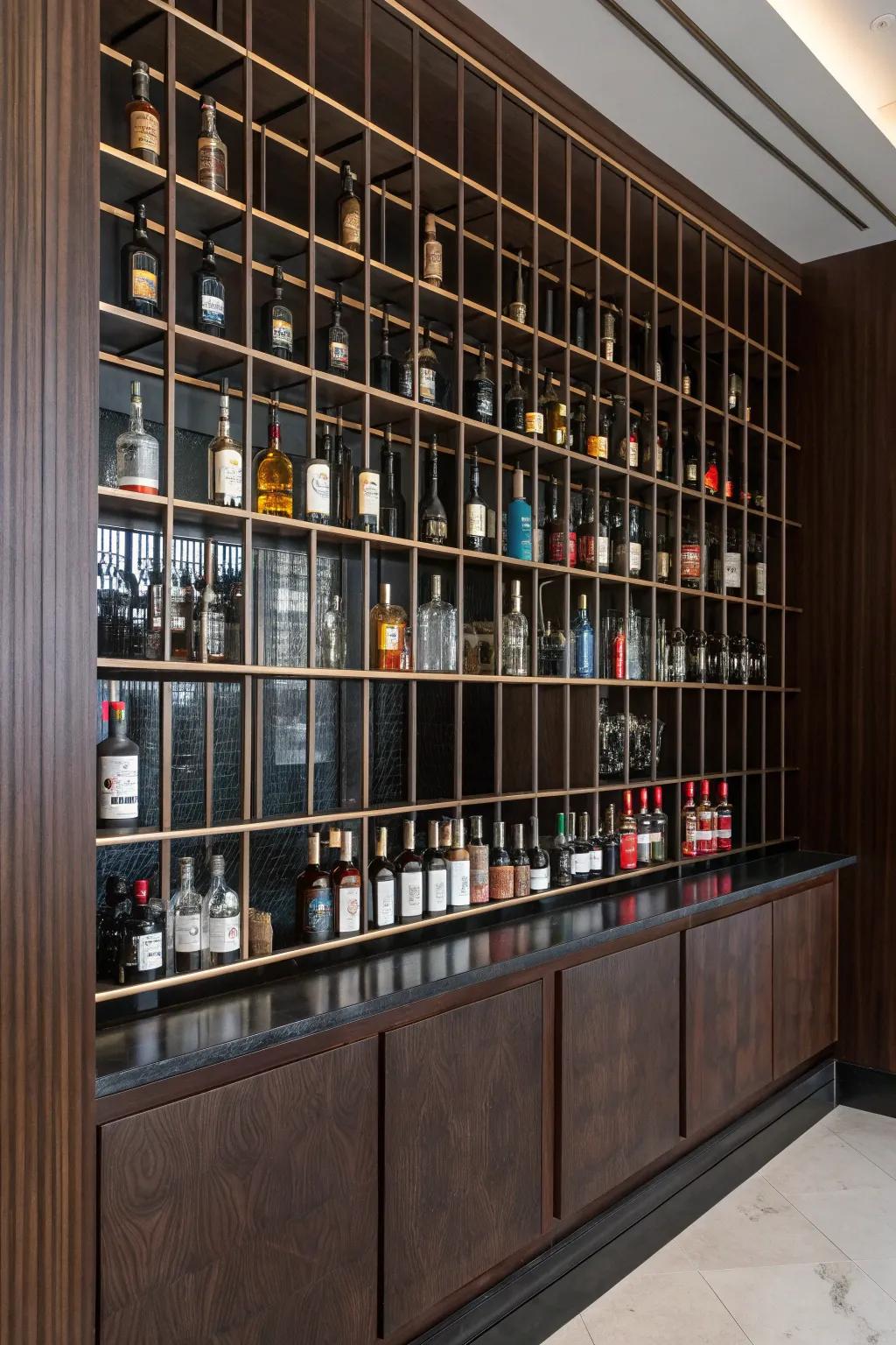 Transform your space with a versatile wall-mounted grid system that showcases your collection with style and adaptability.