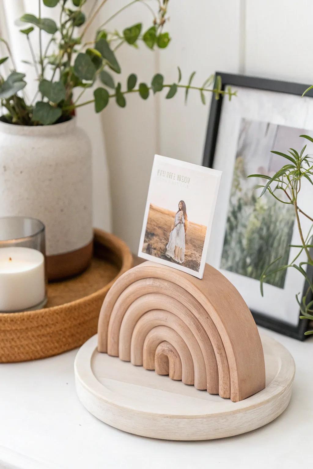 Elevate your decor with this unique clay picture holder—where Scandinavian simplicity meets boho charm.