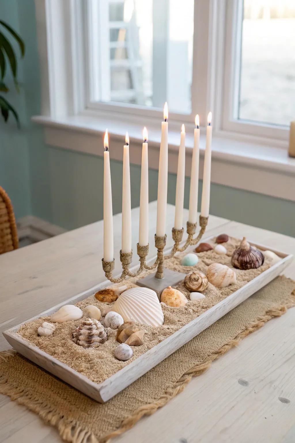 Infuse your holiday traditions with a touch of coastal charm. Discover the beauty of a handmade seashell menorah.