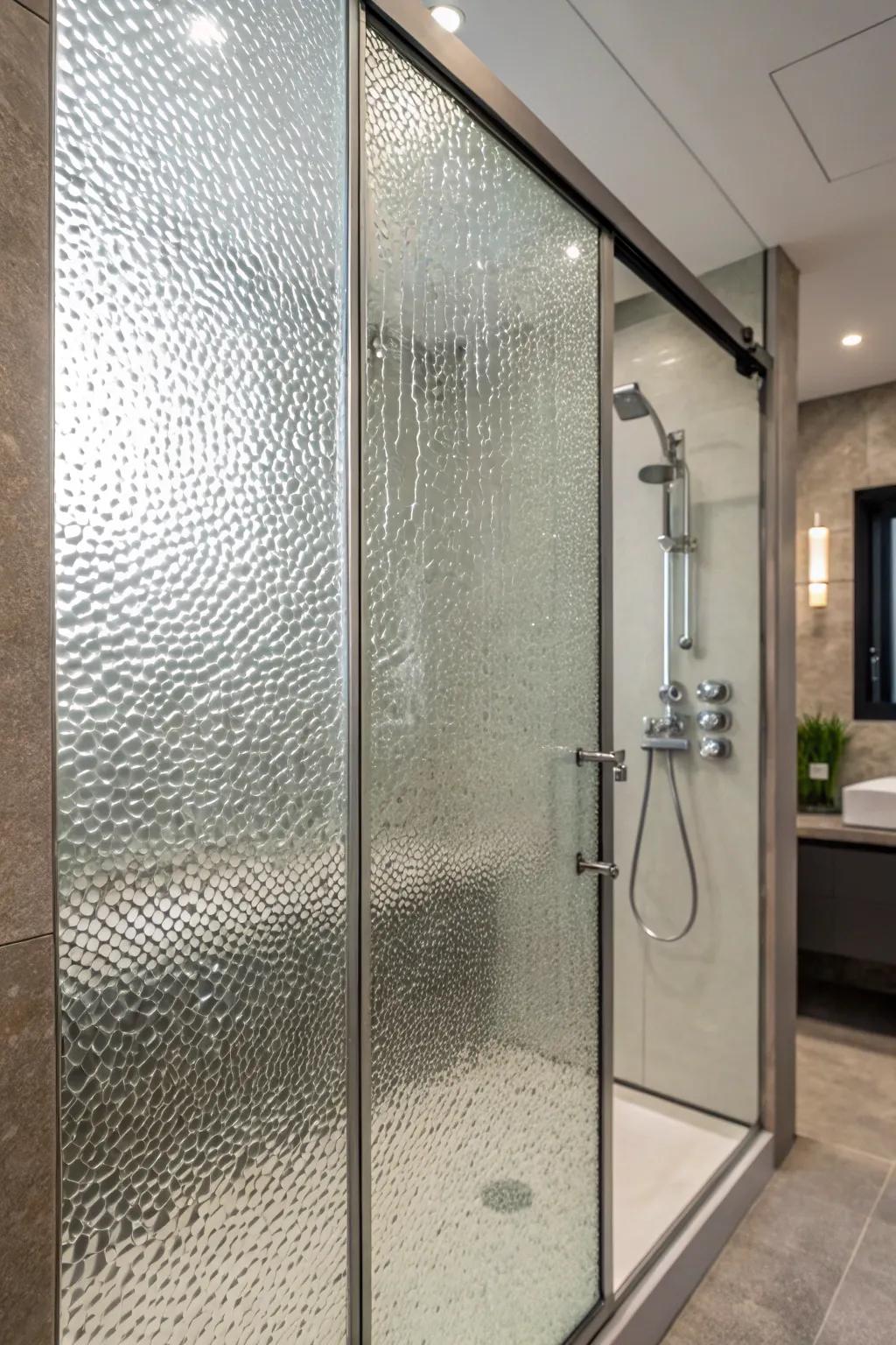 Textured glass combines beauty with practicality.