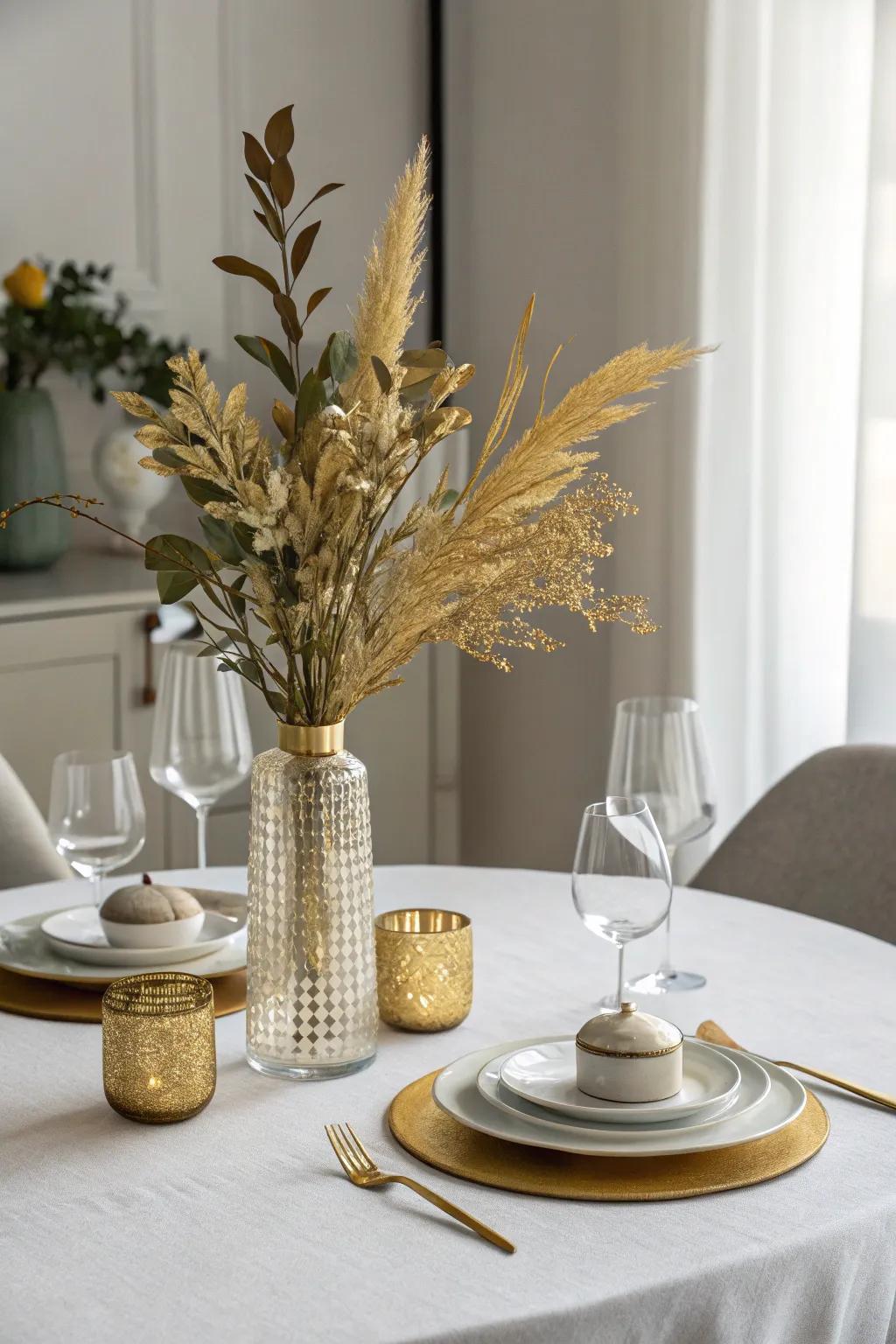 Minimalist gold accents provide understated elegance.