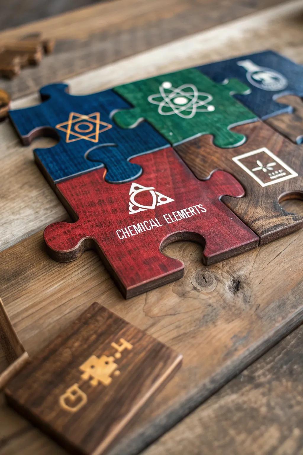 Challenge your mind and unwind with this handcrafted Element Puzzle. Perfect for a leisurely Sunday activity. 🔬🧩
