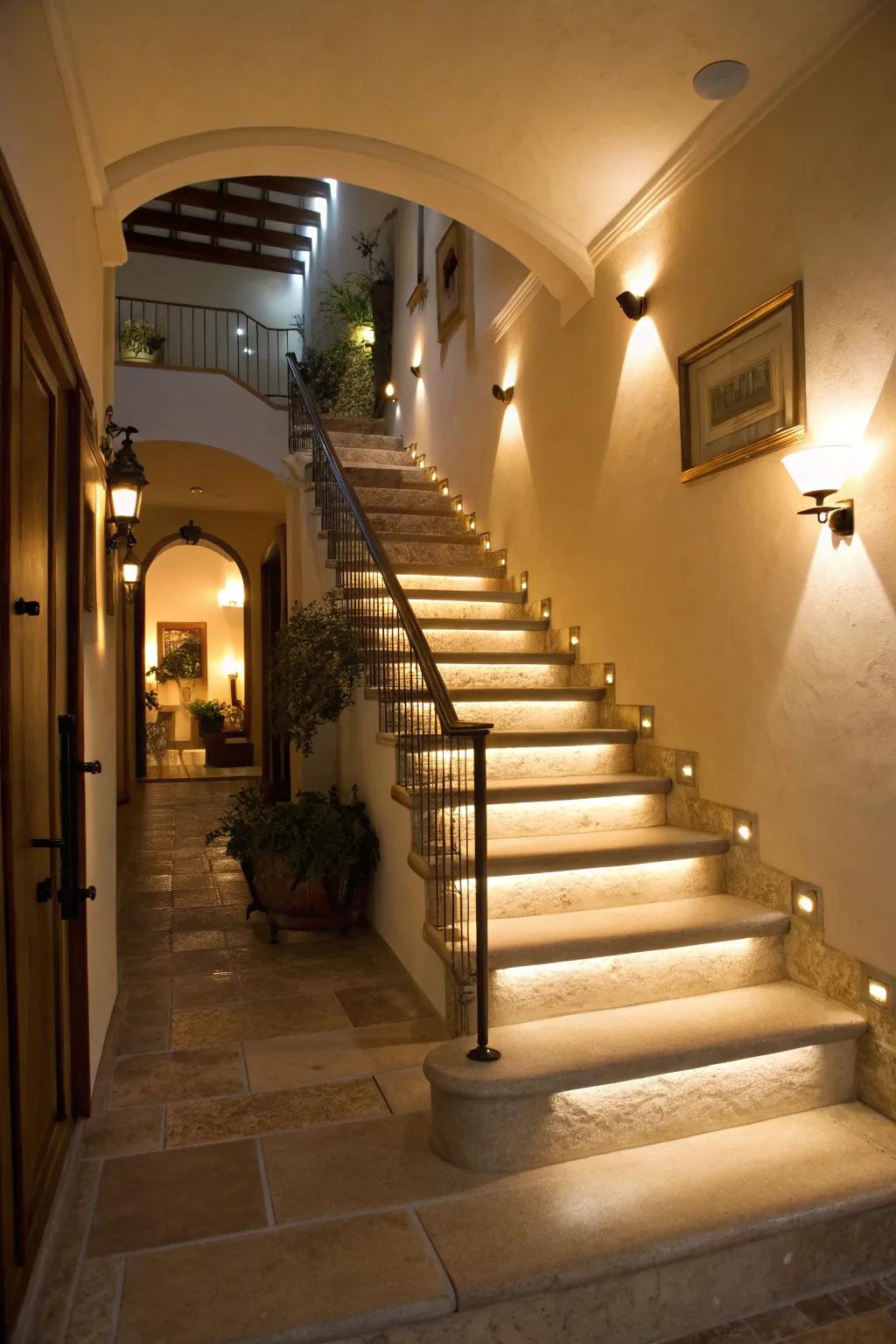 Ambient lighting enhances both safety and style.