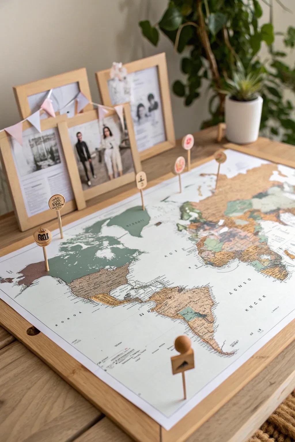 Trace your roots with a touch of elegance: Discover your family's global journey through this minimalist family map tree.