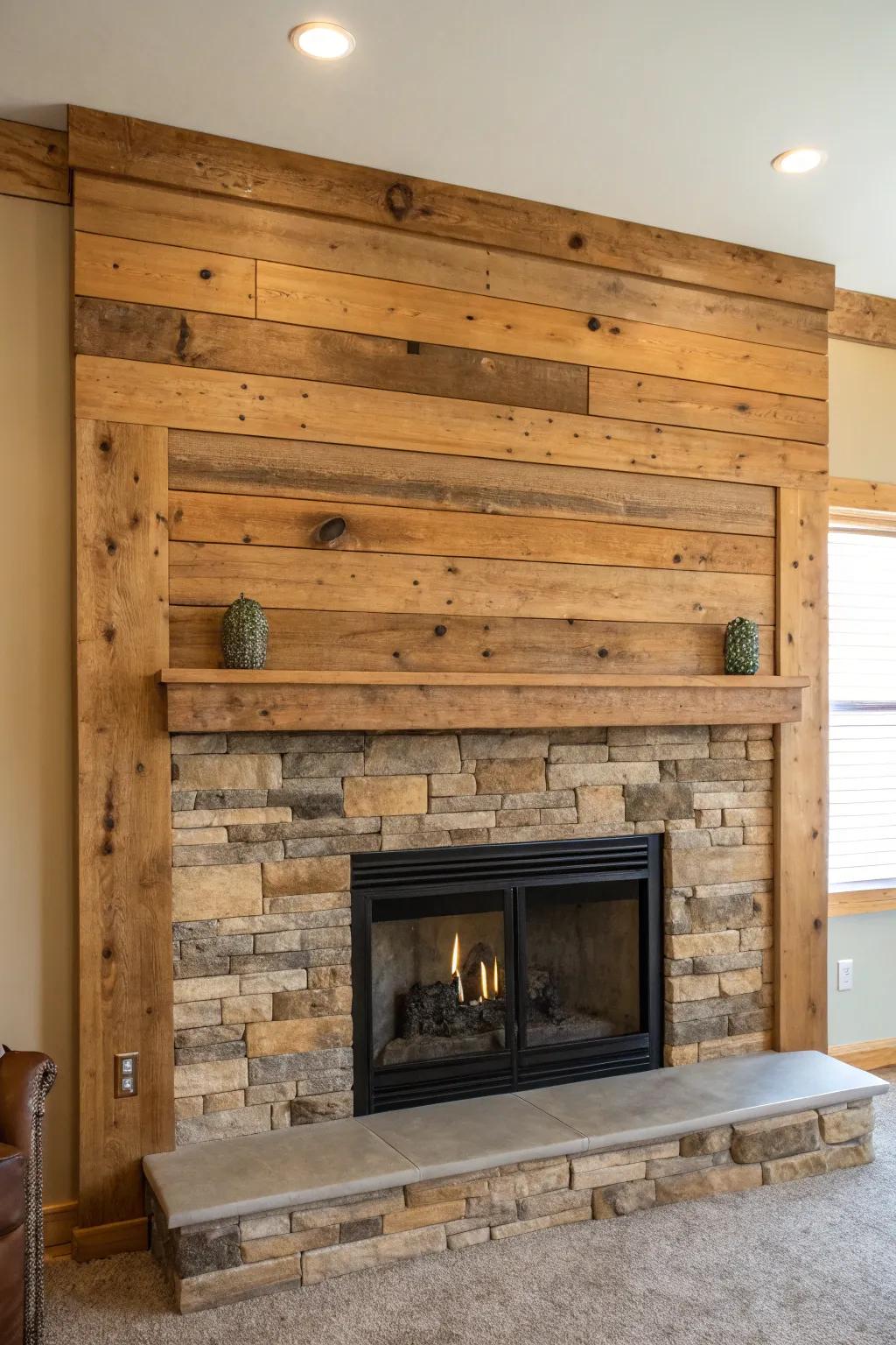 Reclaimed wood adds rustic charm and sustainability.