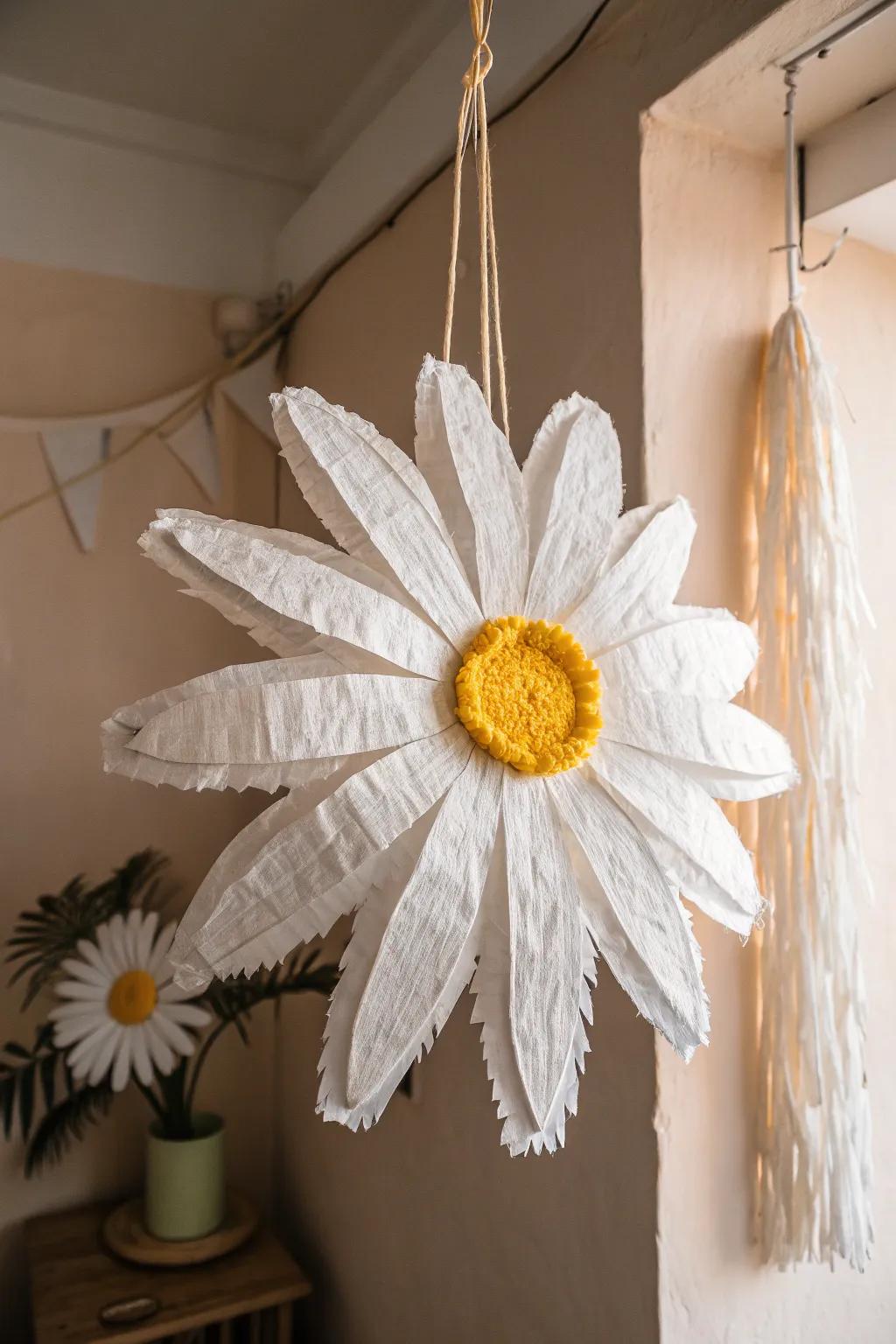 Bring whimsy to your celebrations with a charming daisy pinata!