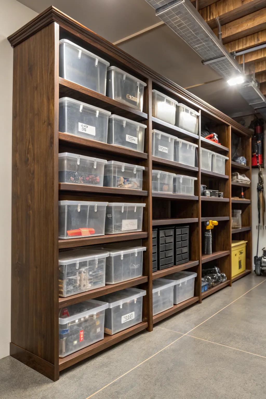 Effortless organization with a touch of craftsmanship: Discover the beauty of transparent storage.