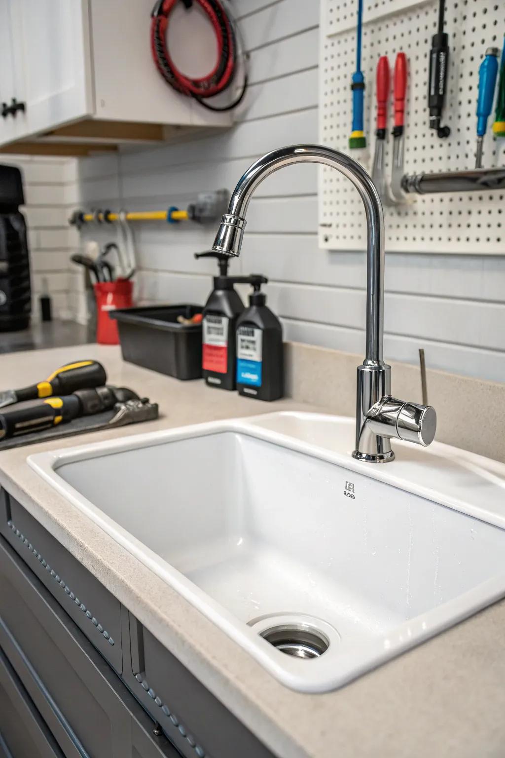 Step into the future with high-tech sink features.