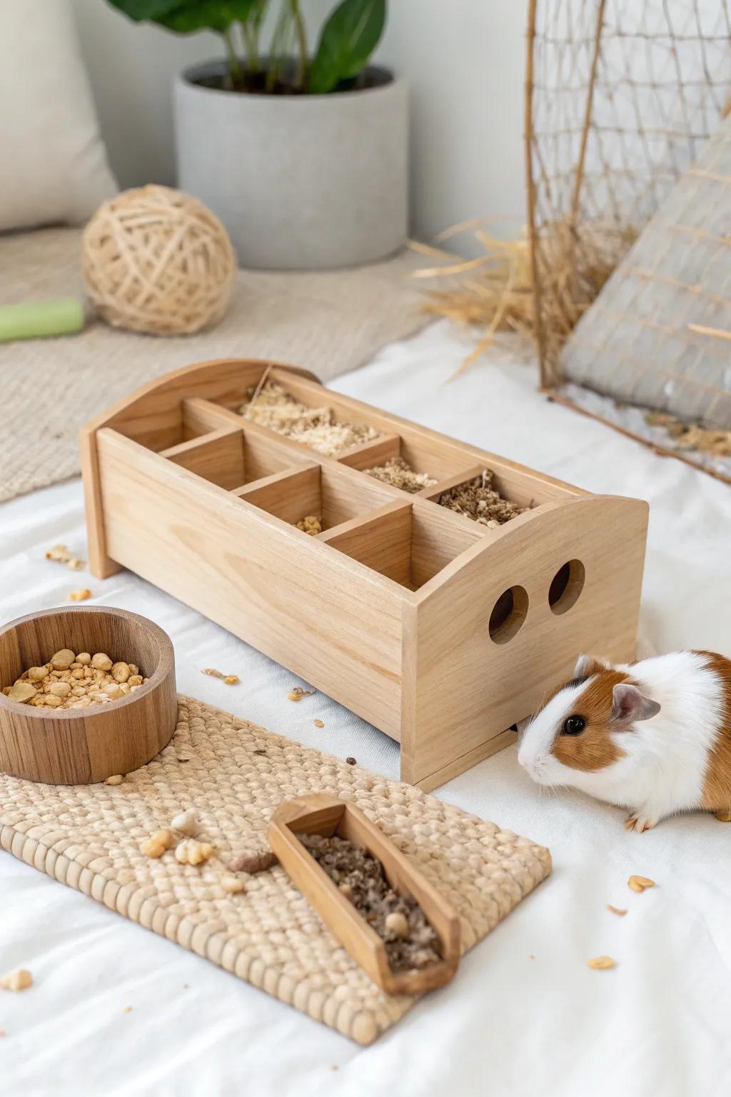 Elevate playtime with this elegant puzzle feeder, where Scandinavian simplicity meets boho charm.