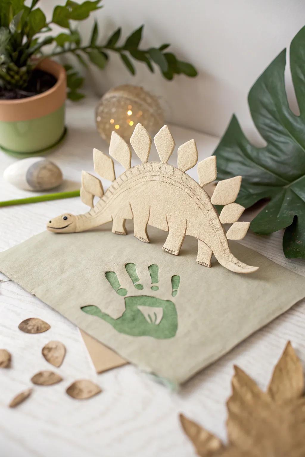 Unleash your creativity with this charming handprint dinosaur art—perfect for little dinosaur enthusiasts!