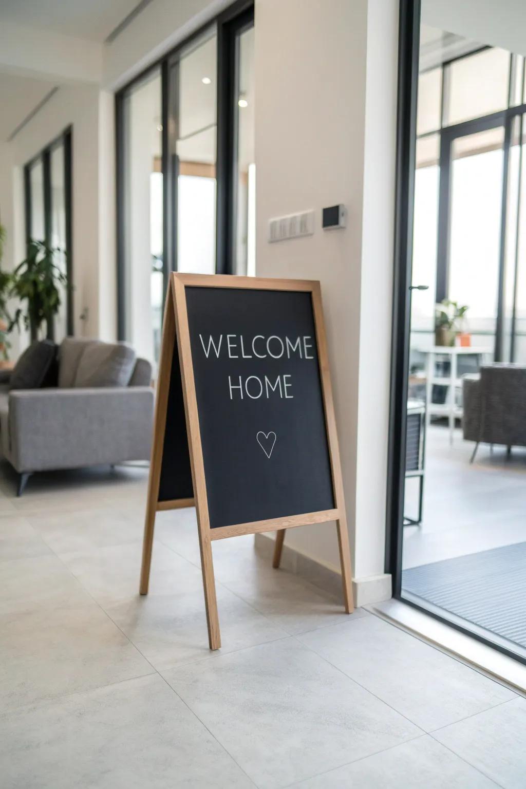 A chic, minimalist design on a birthday chalkboard.