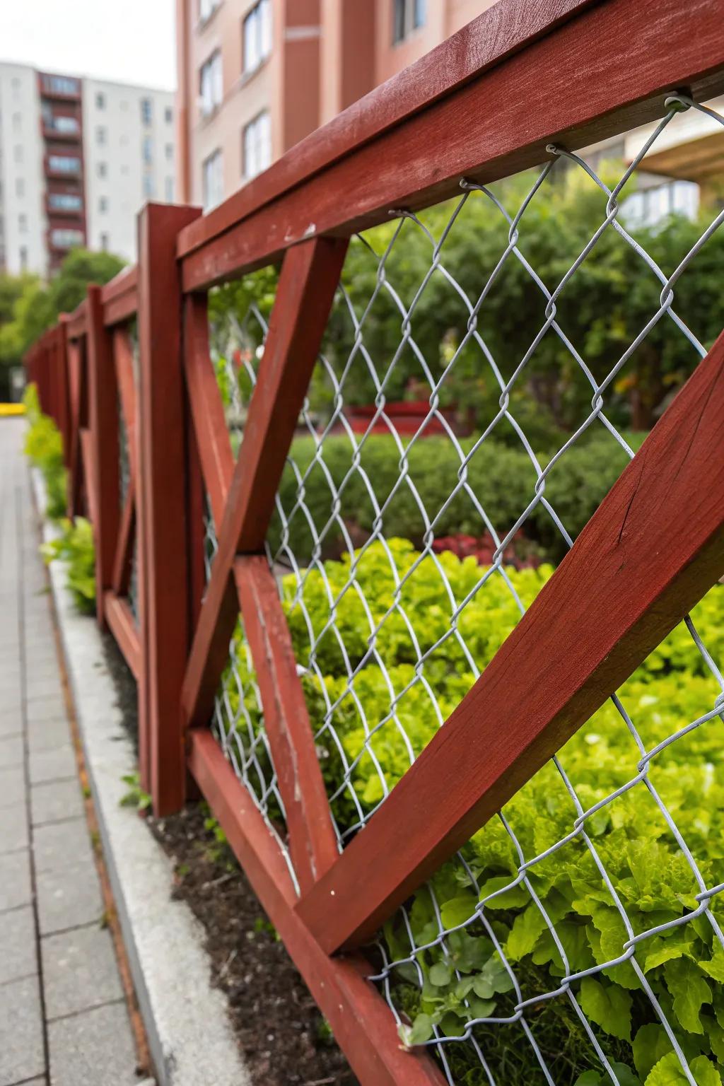 Transform your small urban garden with a sleek hog wire fence that blends craftsmanship with modern design.