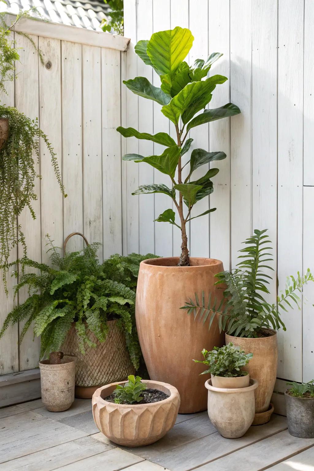 Create depth in your garden with varied plant heights for a stunning minimalist display.
