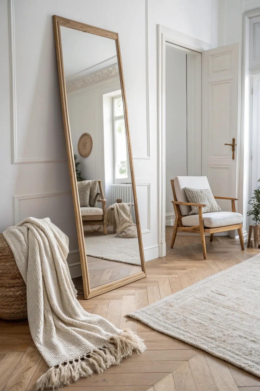 Transform your space with a stunning mirror panel—where simplicity meets natural beauty.
