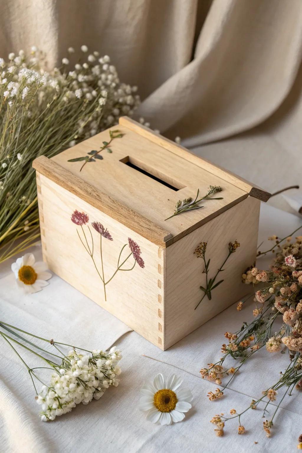 Embrace the beauty of nature with this elegant, handcrafted money box.