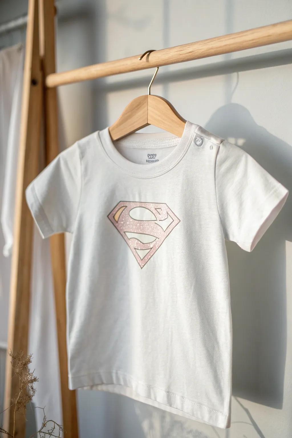 Unleash their inner hero with this charming superhero t-shirt, where simplicity meets imagination.