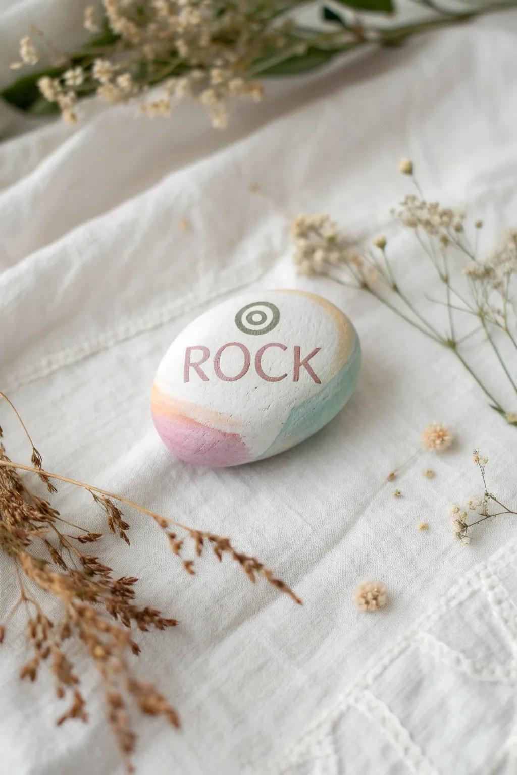 Embrace simplicity with a touch of boho charm - a minimalist zen rock painted to inspire calm and kindness.