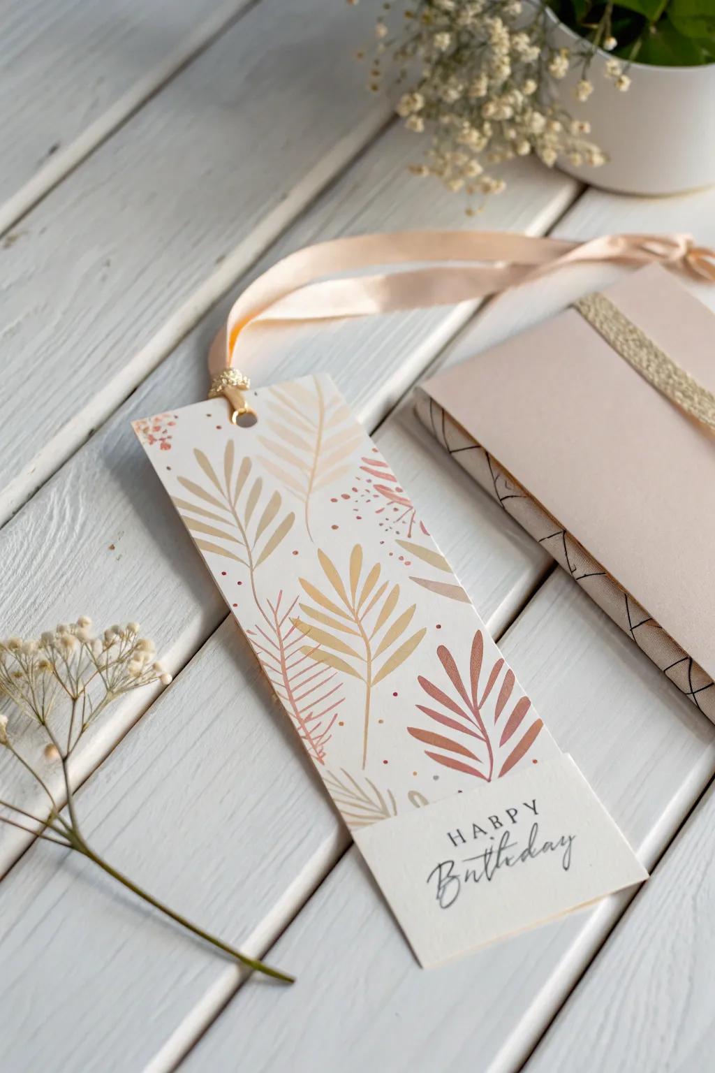 Gift a card that lasts beyond the day with this charming bookmark bonus.