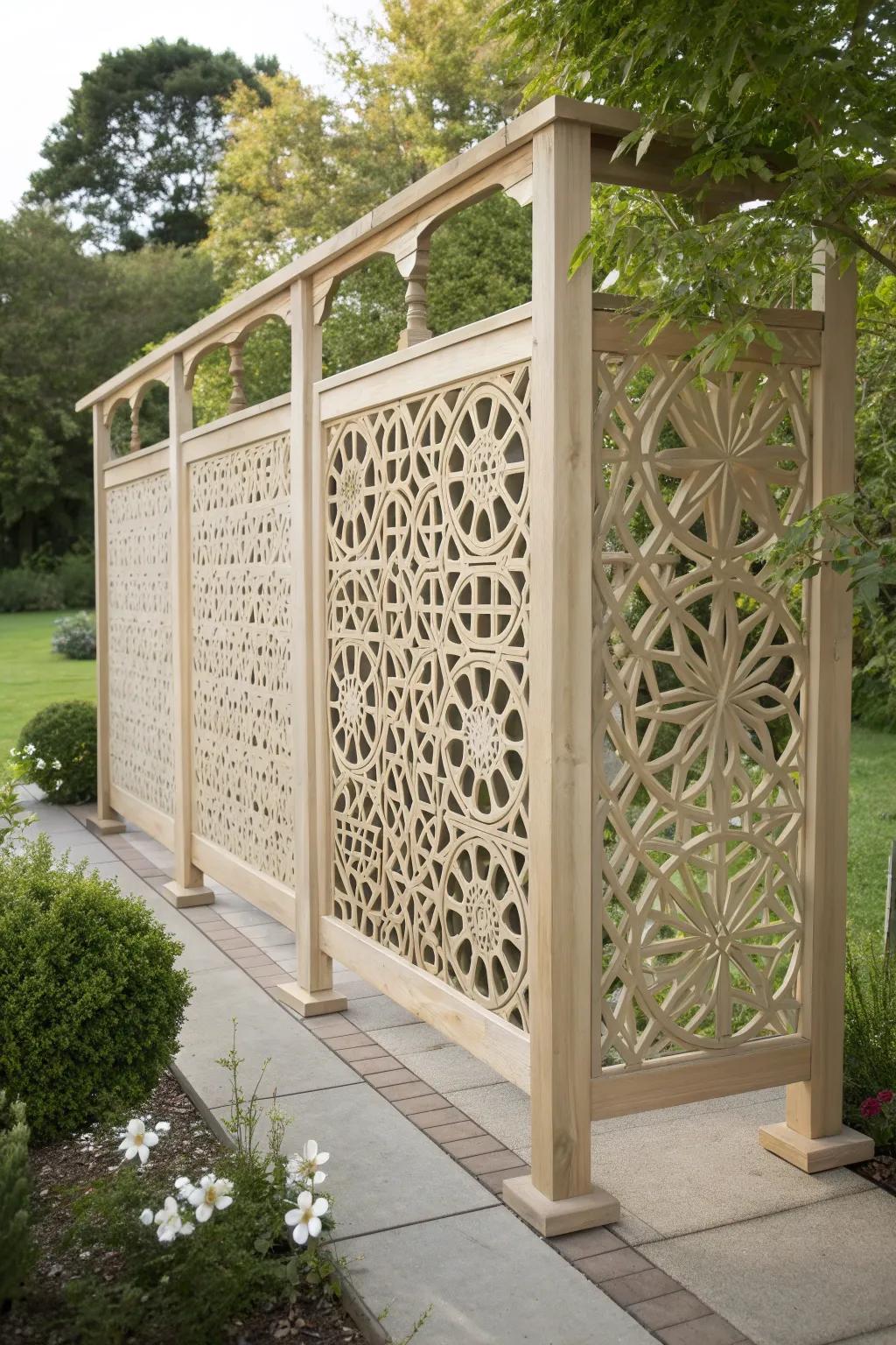 Transform your space with an artistic lattice that blends privacy with beauty.