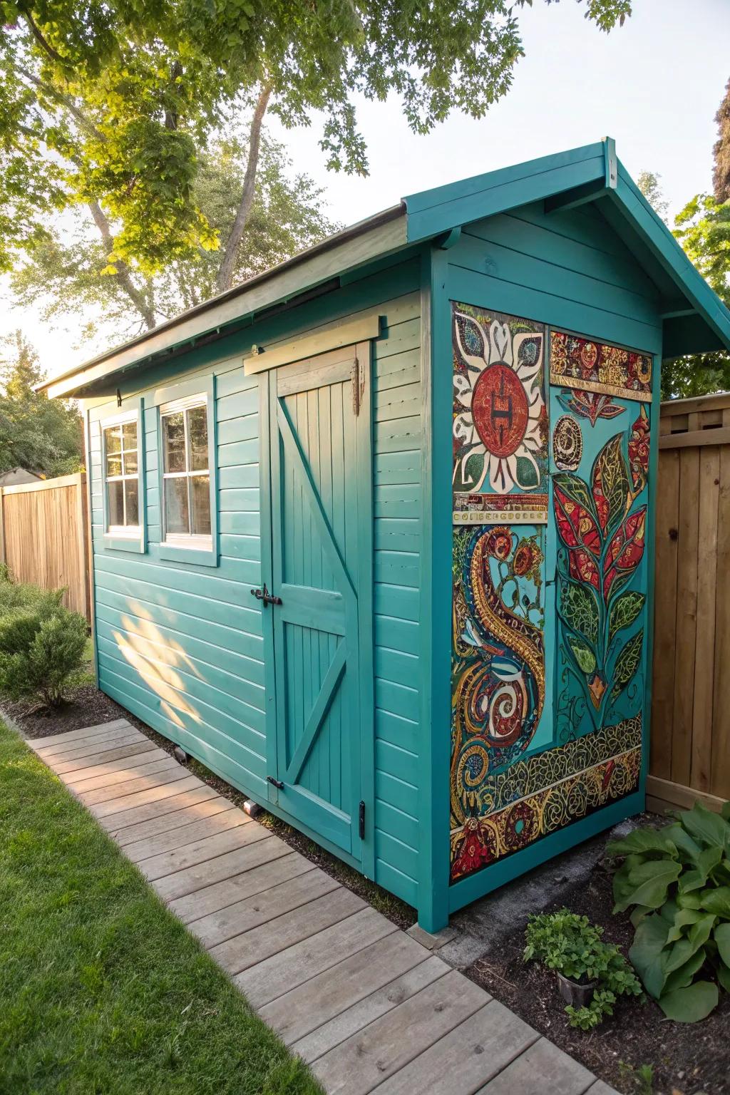 Transform your backyard with a vibrant turquoise retreat. A perfect blend of craftsmanship and artistic flair.