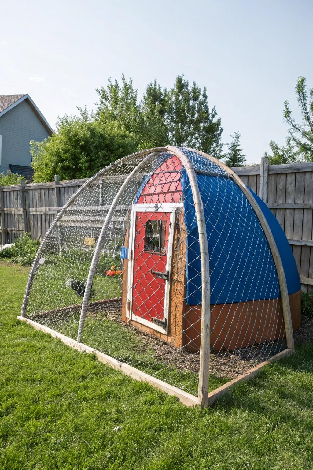 Transform your old trampoline into a striking chicken coop centerpiece with this inventive DIY project!